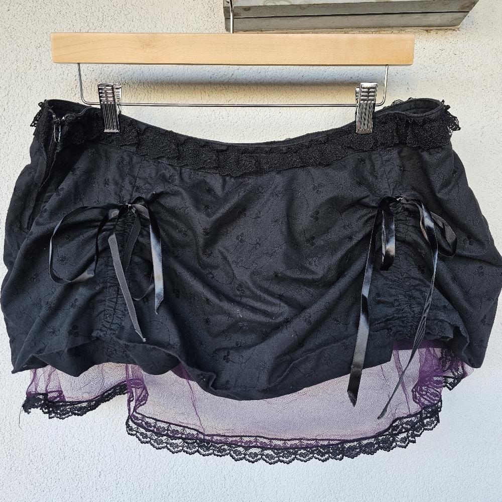 Lip Service Elegant Black and Purple Lace Trimmed Women's